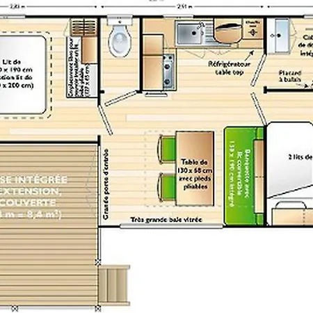 Mobil-home Convivial, Animaux Acceptes - 4 Pers. - Api-1-52-2743 Le Martinet (Alpes-de-Haute-Provence)